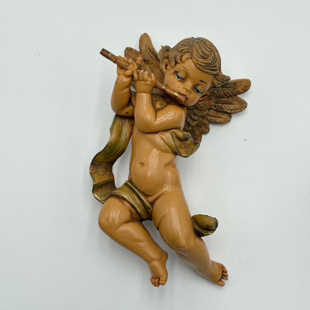 Vintage Fontanini Cherub Angel Ornaments Set of 3 Depose Italy Musical Figures - Picture 6 of 12